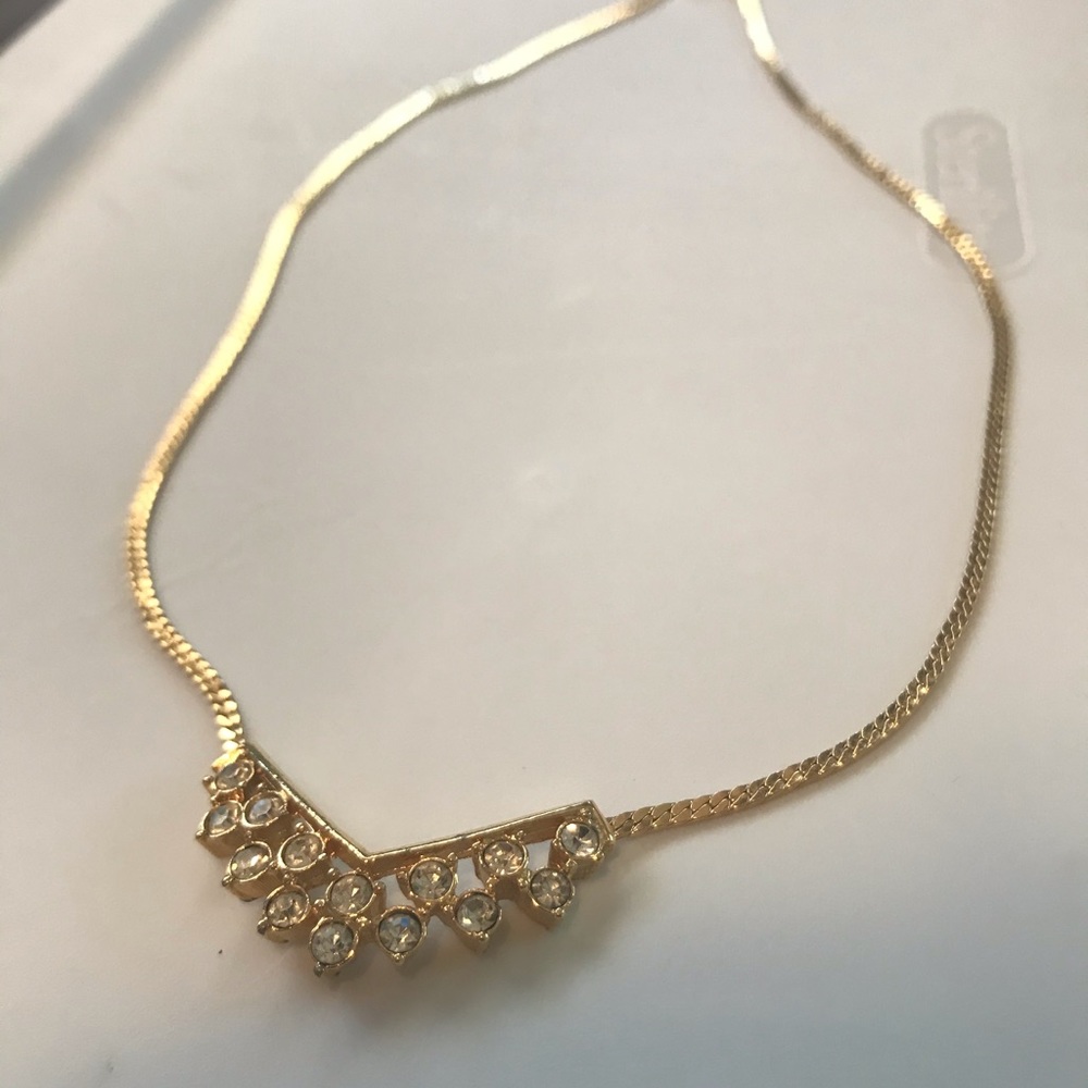 •Vintage Gold and Crystal Necklace•